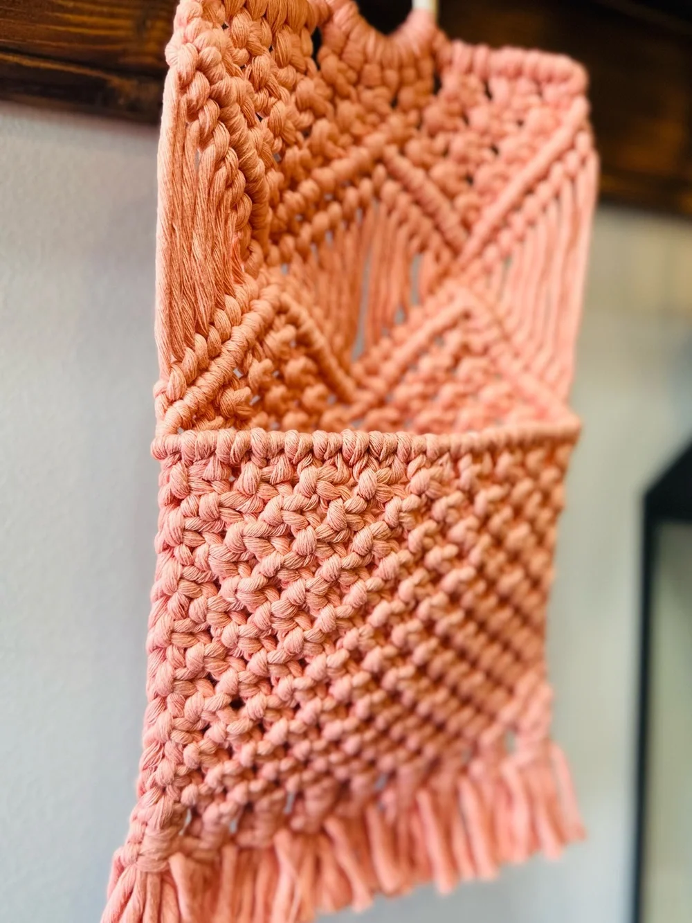 Handmade Boho Macrame Wall Hanging Pocket Organizer